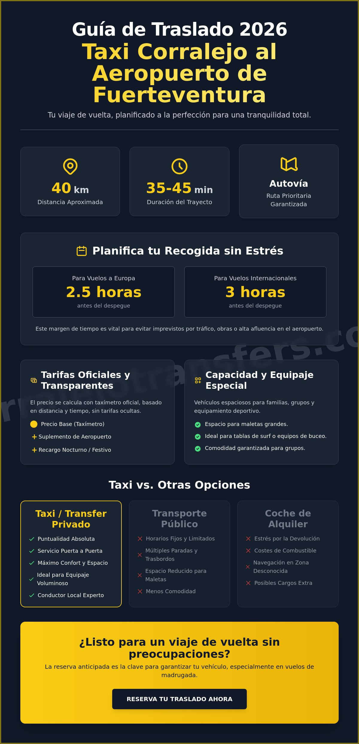 Taxi de Corralejo al Aeropuerto de Fuerteventura: Guía de Traslados 2026