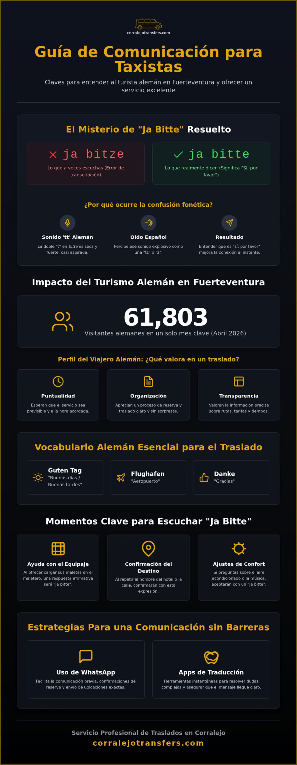 ¿Qué significa 'ja bitte' (o 'ja bitze')? Guía de frases útiles para pedir taxi en Corralejo